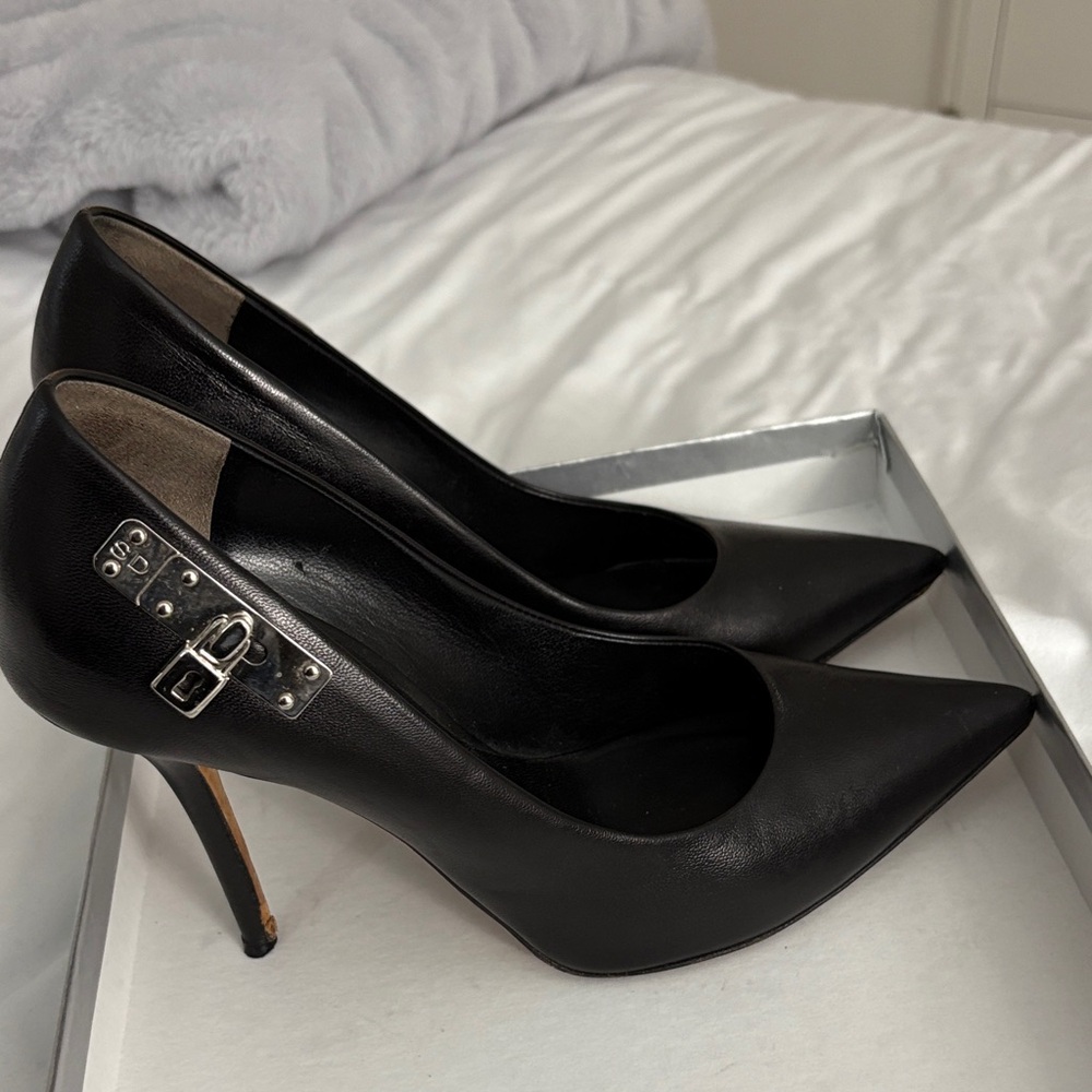 Black Leather Heels